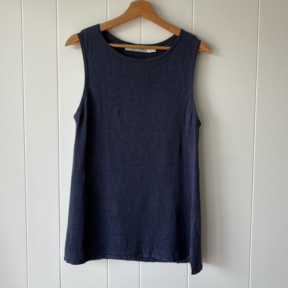 Contemporaine (Simons) Navy Linen Cami | Size Medium - Picture 2 of 8